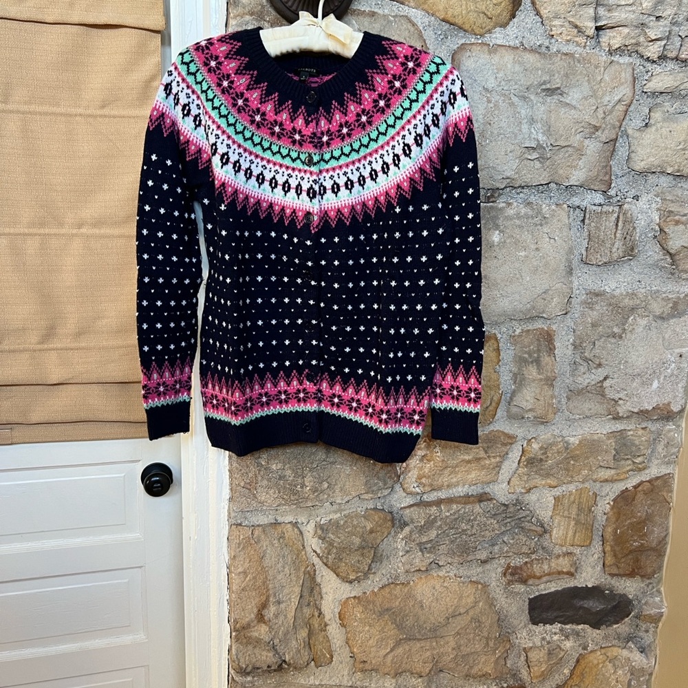 Talbots Falling Snow Fair Isle Cardigan - Picture 3 of 7